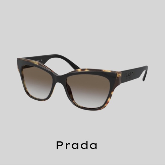 NWT PRADA WOMENS SUNGLASSES BLACK/HAVANA TORTOISE - SPR20P - Picture 1 of 6